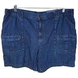 Croft & Barrow NWT Mens Cotton 42 Denim Cargo Short Relaxed Classic Dad Gorpcore